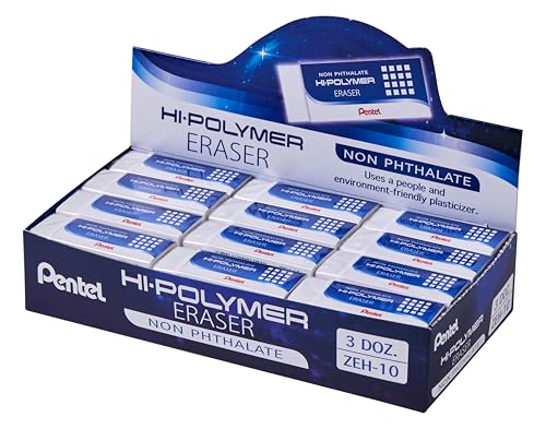 Borradores Pentel en pack de 36 para dibujo técnico y tareas