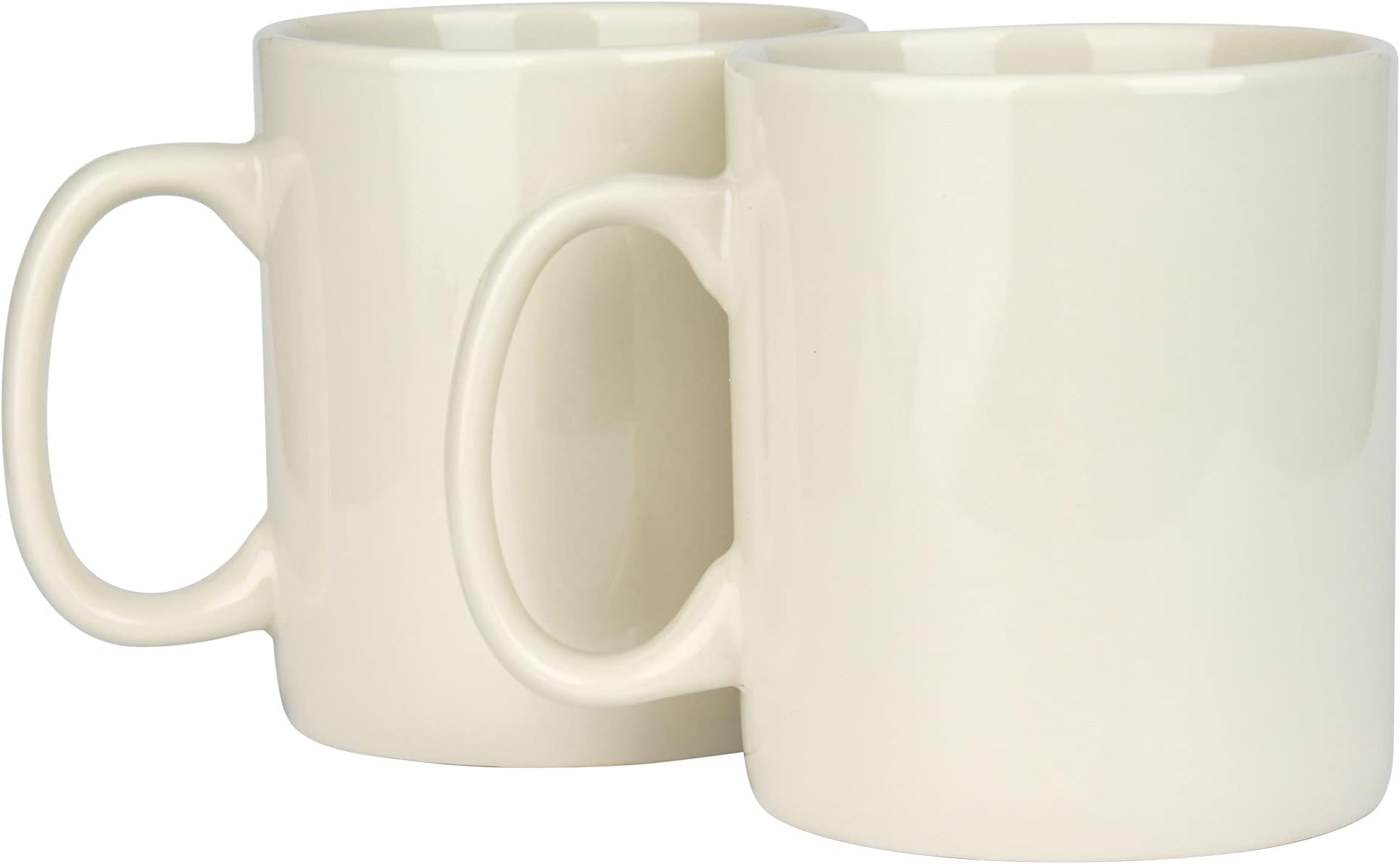 30oz Super Large Ceramic Coffee Mugs Large Handles Set of 2 (Cream)
