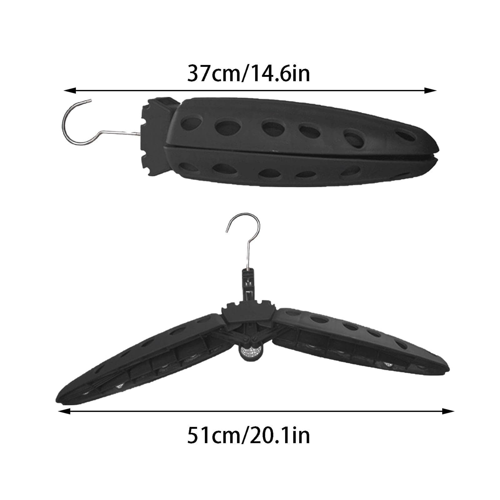 Perchas, Percha Neopreno ABS Calado Plegable Multicolor(Nero)