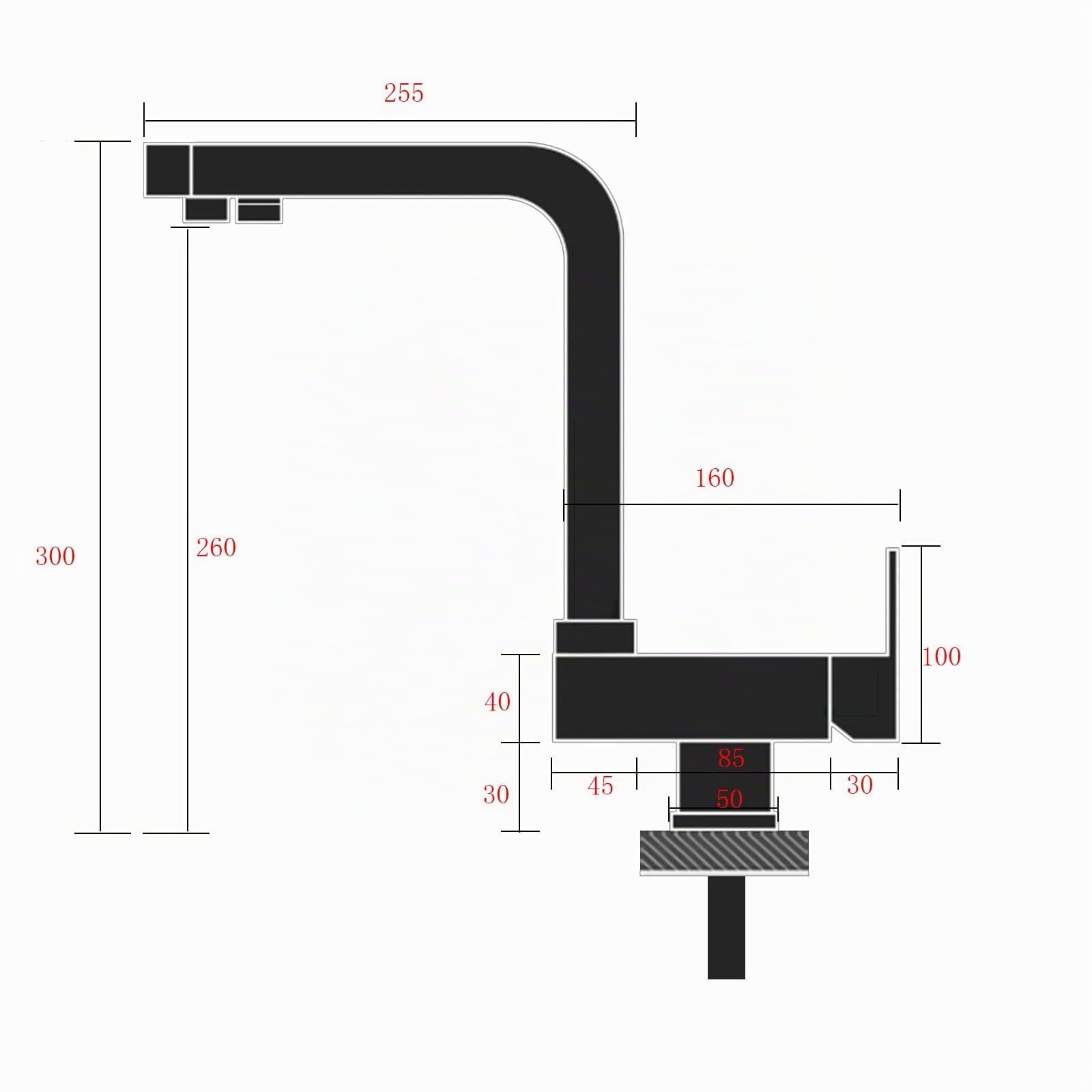 XJTNLB Grifo Giratorio Grifo Abatible Osmosis Grifo de Cocina Tres Vias Osmosis con Abatible Dos Salidas Grifo de Cocina para Agua Potable,Negro