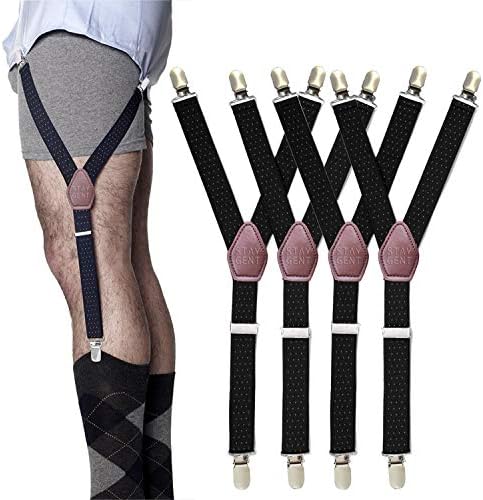 STAY GENT Y-Style Shirt Stays Dress Shirt Garters with Non-Slip Locking Clamps and Adjustable Straps