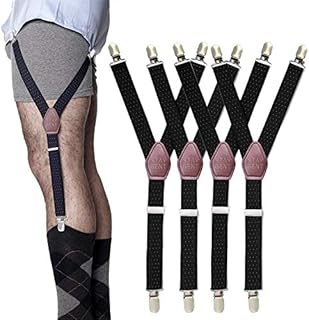 STAY GENT Y-Style Shirt Stays Dress Shirt Garters with Non-Slip Locking Clamps and Adjustable Straps