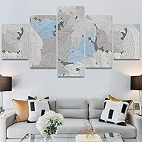 SIGNWIN 5 Panel Canvas Wall Art Modern Art Decorative Elements Fun Illustrations Leaves Multicolor Patterns for Home Decorations Ready to Hang - 60