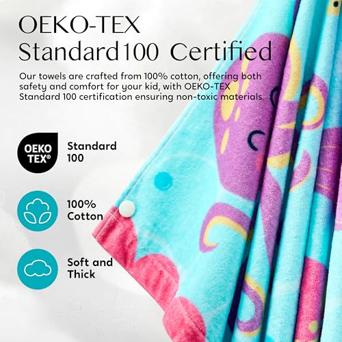 Joiedomi 31998 Mermaid Hooded Towels For Kids - Soft 100% Cotton Kids Beach Towel thumb #2