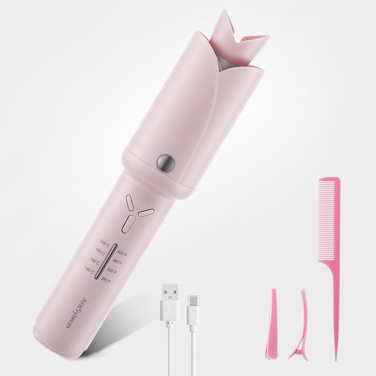 Rizador Automático Inalámbrico 32 mm 2x2600mAh USB Type-C 4 Temperatura 140-200°C 350g
