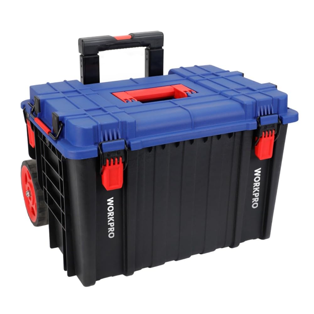 Workpro WP283032 Tekerlekli Kilitli Profesyonel Takım Çantası, 54L, 56x44.2x50cm, PP Malzeme, Su Geçirmez Contasız Kapak, 25kg Taşıma Kapasitesi