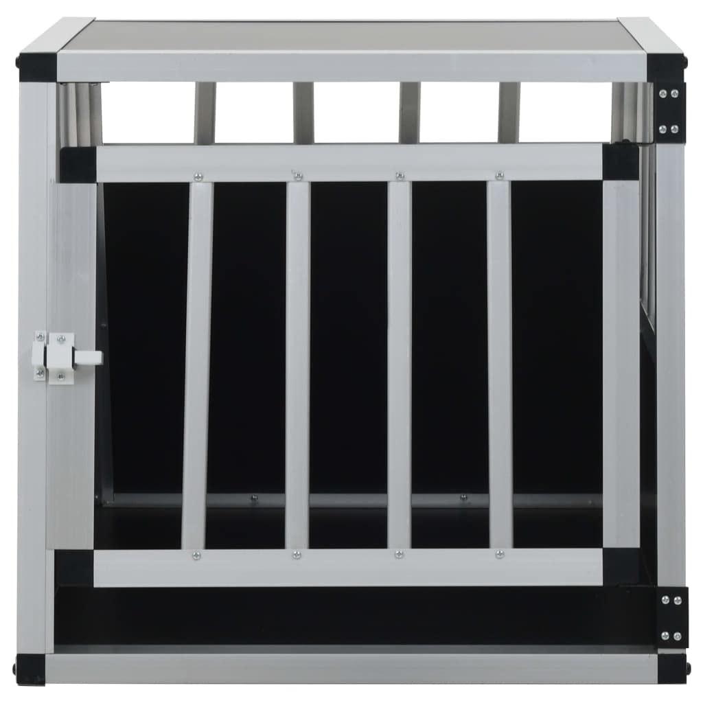 Hundetransportbox aus Aluminium und MDF 54 x 69 x 50 cm mit Einzeltür, leicht und wetterfest für kleine Hunde, ideal als sicherer Schlafplatz im Auto, Garten oder Outdoor