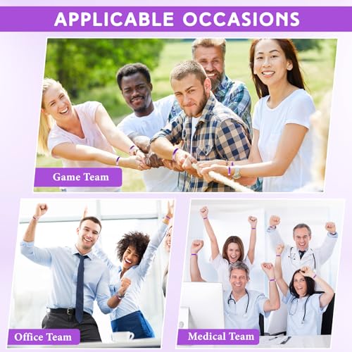 Image of Liliful 100 Pcs Silicone Rubber Wristbands Rubber Wristband Bracelet Bands for Silicone Wristbands for Women Men(Purple and White)