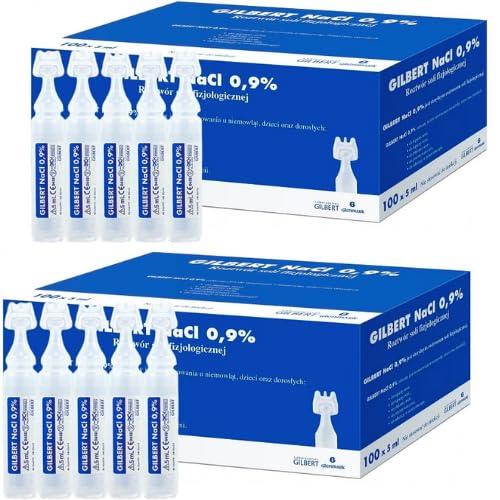2 kunst x100 x5 ml Einzelampullen NaCl 0 9% - Sterile isotonische Kochsalzlösung für Nasen- und Augenpflege Wundreinigung Inhalation und Befeuchtung der Atemwege ohne Konservierungsstoffe
