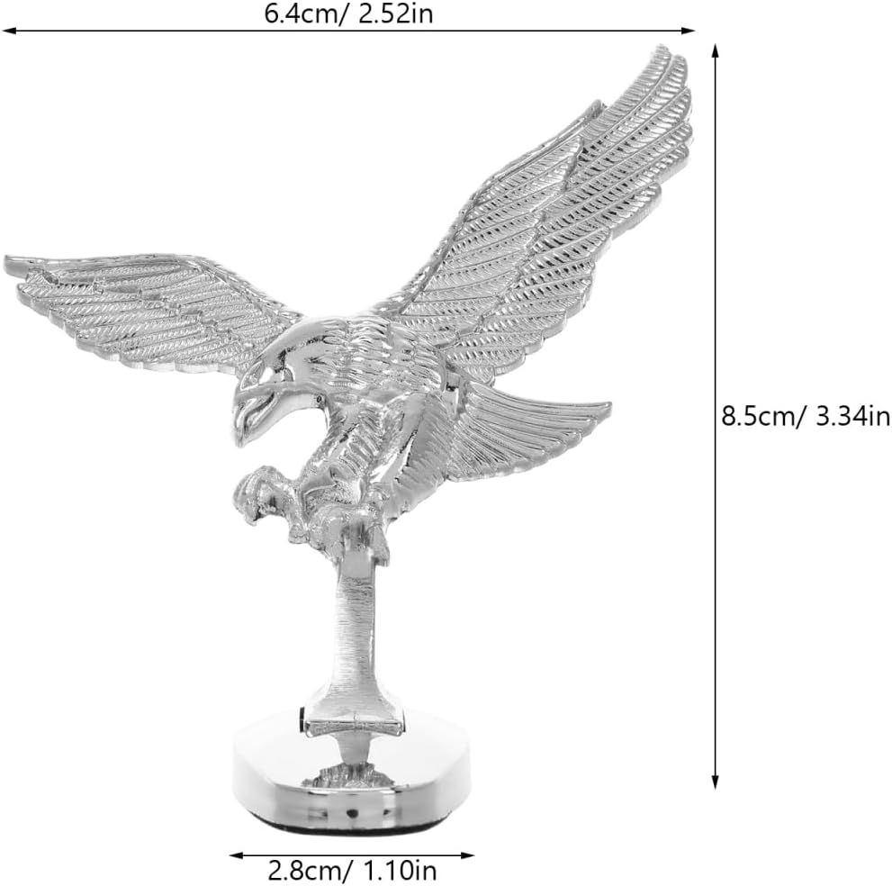 3D Eagle Car Hood Ornament Metal Badge Universal Front Hood Decoration for Cars Trucks Auto Styling Emblem Durable 3.34X2.51X1.10In