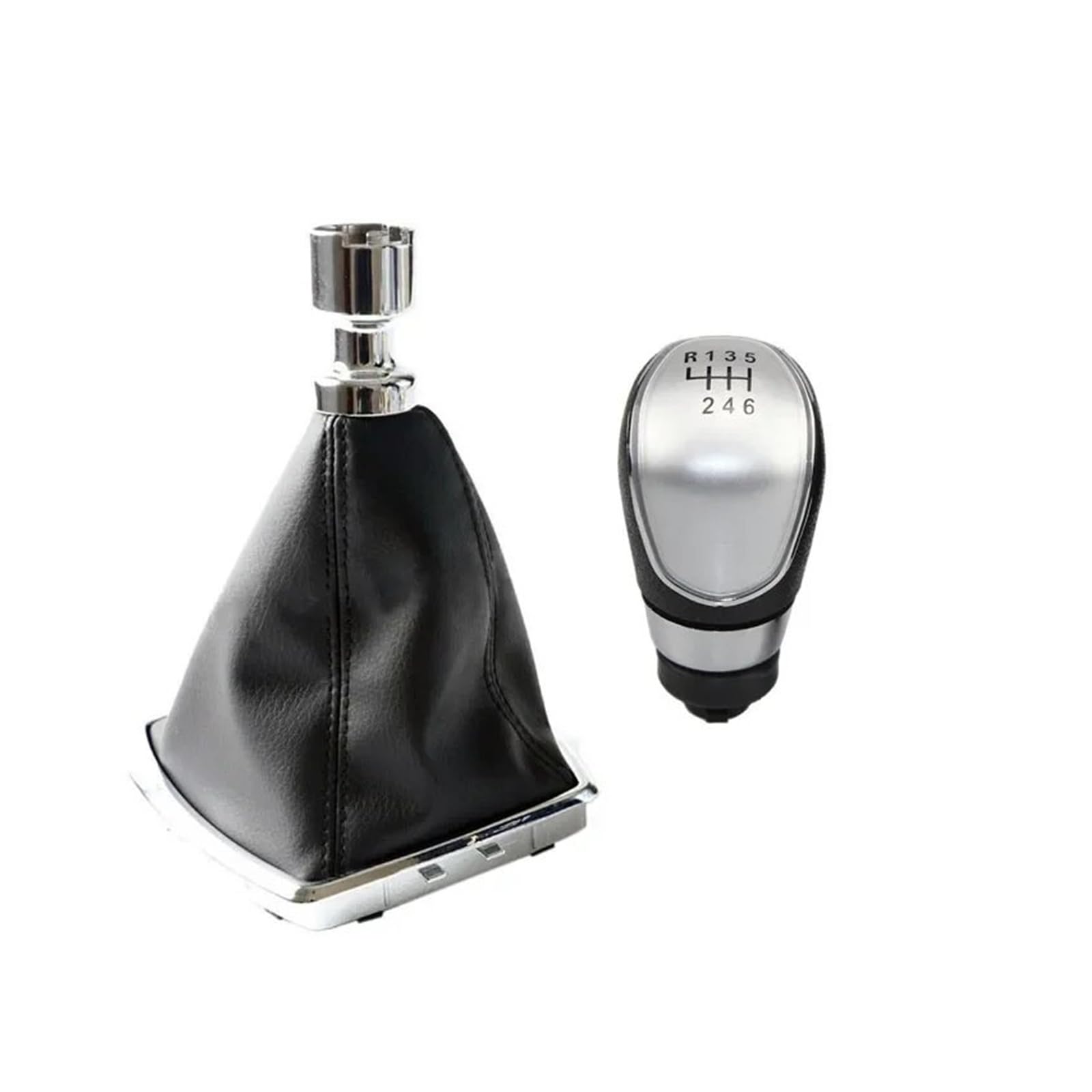 Linqianbhd One Color Gear Lever Shift Knob For Kuga For Mk1 2008 2009 2010 2011 2012 Car Gear Shift Knob Lever Change Head Gearbox Shifter Cover(6 Speed Silver)
