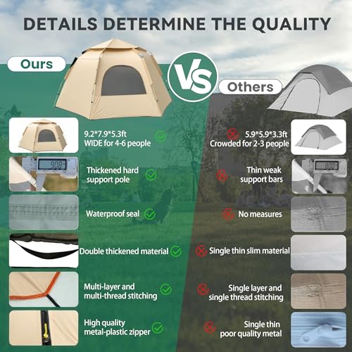 Carpa para camping 2-3 personas EZBY con toldo y bolsa miniatura 5