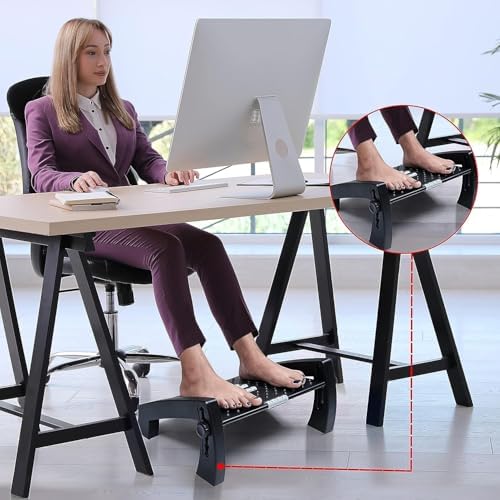 CBEX Foot Rest for Under Desk at Work,Under Desk Footrest with Massage Surface Ergonomic Adjustable Foot Stool 6 Height Position with Firm Non-Slip Legs for Home Office to Back Hip Pain Relief (ADJUSTABLE) CB-01 CBEX Foot Rest for Under Desk at Work,Under Desk Footrest with Massage Surface Ergonomic Adjustable Foot Stool 6 Height Position with Firm Non-Slip Legs for Home Office to Back Hip Pain Relief (ADJUSTABLE) CB-01