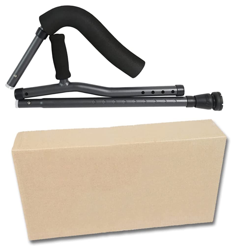 NGD Stampelle Ascellari Telescopiche Pieghevole(2 unità),Stampella Ortopedica Regolabile in Alluminio a Forma di F con Puntale Antiscivolo,Impugnatura Ergonomica,Carico 130 kg(Nero)