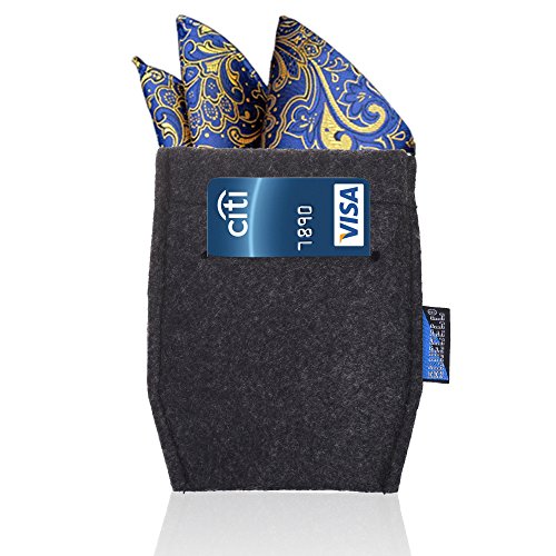 BCP 4 pcs Pocket Square Card Holder for Man’s Suits (Black and Dark Gray Color)3