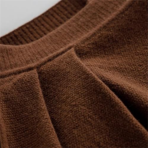 Women's Fall Winter 100% Cashmere Knitted Half Skirt Umbrella Bodycon Skirt Modern Gray One Size2