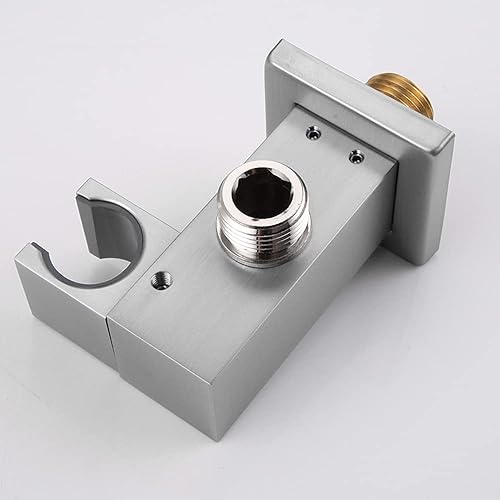 Miniatura 10 de AYIVG Soporte de pared de latón para baño, ajustable, para cabezal de ducha, acabado negro