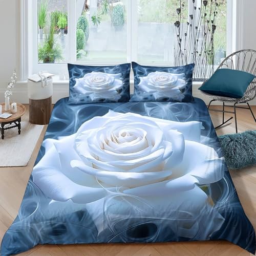 Housse de couette 135x200 microfibre anti-allergique lit 1 place fleurs - 4