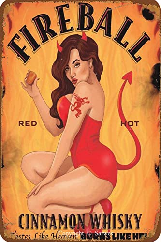 Fireball Vintage Metal Tin Sign Funny Poster for Home Bar People Cave Wall Decor Creative Gift 8x12 Inch -  Sarwes, TPH-0413-2-2