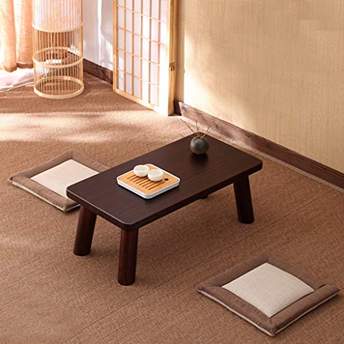 Table basse japonaise bois massif table d'ordinateur table de balcon marron - 3
