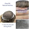 FACE MIRACLE Lace Toupee For Men Real Human Hair Replacement System Soft Lace Hair Piece For Mens Toupee Breathable Hairpiece Black Brown Grey 8X10#540 Medium Light Brown Mixed 40% Grey #4