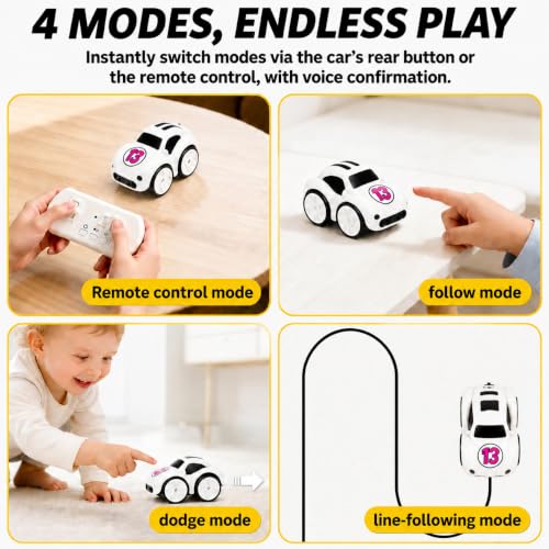 Image of White Magic Induction Remote Control Car Toy | Smart Sensor Line Following Car with 2.4GHz RC | LED Lights, Music & Auto Tracking Technology | Birthday Gift for Kids