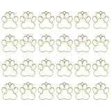 QUARKZMAN 24 Piezas De Pendientes De Aleación Con Aro Abierto, Pendiente Con Marco Hueco En Forma De Pata, Oro Claro