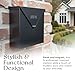 NACH Mailboxes for Outside Wall Mount, 10 x 10 x 4 inch Black Mailbox, Waterproof Mailboxes for Outside - Chicago Style Mail Box
