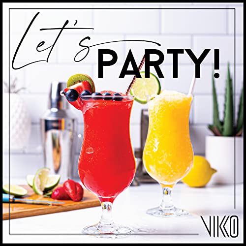 Vikko Hurricane Glasses, Set Of 6 Pina Colada Glasses, 15.5 Ounce Cocktails Glasses Set, Durable Dishwasher Safe Party Glass #TOP3