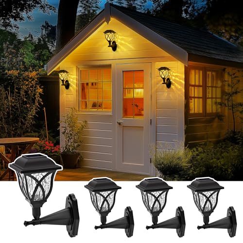 Lanterne murale solaire de Noël TISEJOY avec éclairage étanche pour abri de jardin