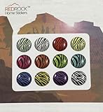 Colorful Zebra Stripes 12 Pieces Home Button Stickers for iPhone 5 4/4s 3GS 3G, iPad 2, iPad Mini, iPod Touch
