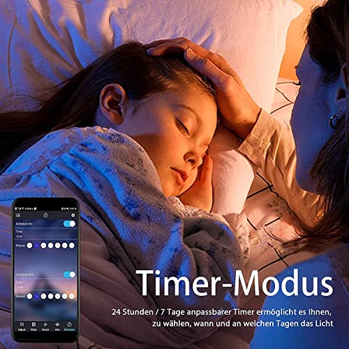 Aitesuo LED Strip 7.5m, RGB LED Streifen mit App-Steuerung und Fernbedienung, Dimmbar Bluetooth Leiste, Musik Sync, LED Band Selbstklebend, Farbwechsel Lichterkette für Zimmer, Party, Gaming Deko