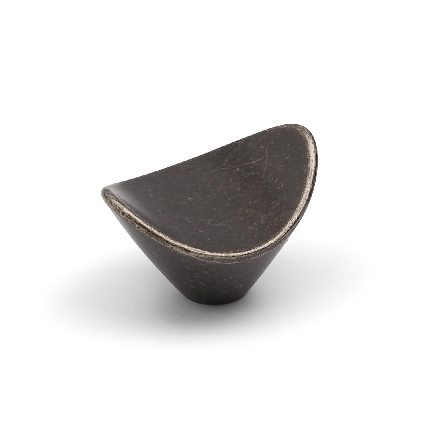 Antique Pewter Oval Cabinet Knobs Aged Silver 38mm Cupboard Handle Curved Concave Unique Disc Pull Kitchen Door Drawer Furniture Replacement Upcycle Hardware