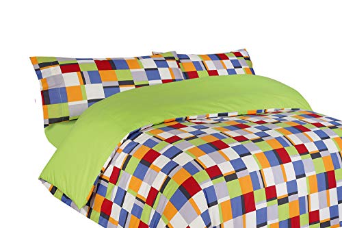 Montse Interiors Funda nórdica Estampada Cuadros de Colores (Neil, para Cama de 90x190/200 (Nórdico de 150))