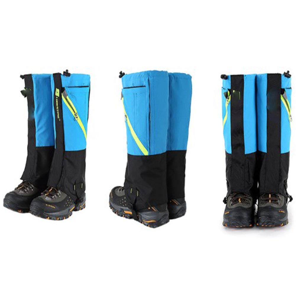 Guêtres Jambe imperméable à l'eau Botte de Neige guêtres Anti-déchirure Tissu Oxford pour la randonnée pédestre en Plein air de la Chasse, Noir