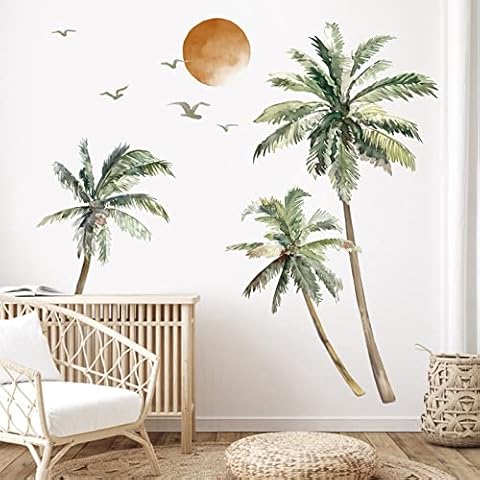 wondever Boho Palm Tree Wall Stickers for Home Cover