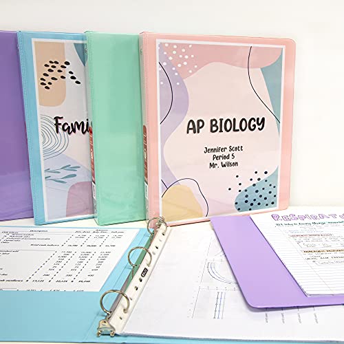 Bazic 3 Ring Binder 1" Economy View Binders, Pastel Color Round Ring, Hold 175 Sheets Paper, 24-Count #TOP1