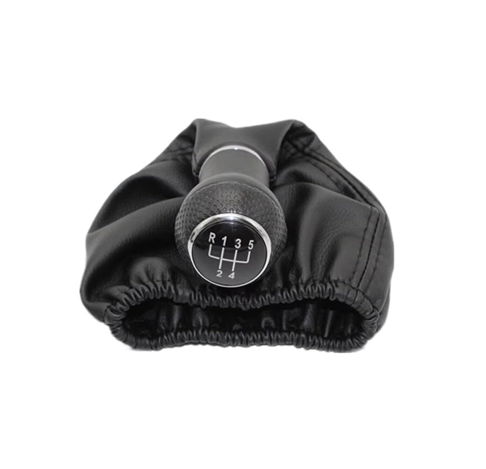 Qwqaab Black Manual Gear Knob For Vw For Lupo For Polo 6N 6N2 For Classic For Caddy Manual Gear Shift Knob Pu Gaiter Boot 5 Speed 12Mm(Black)