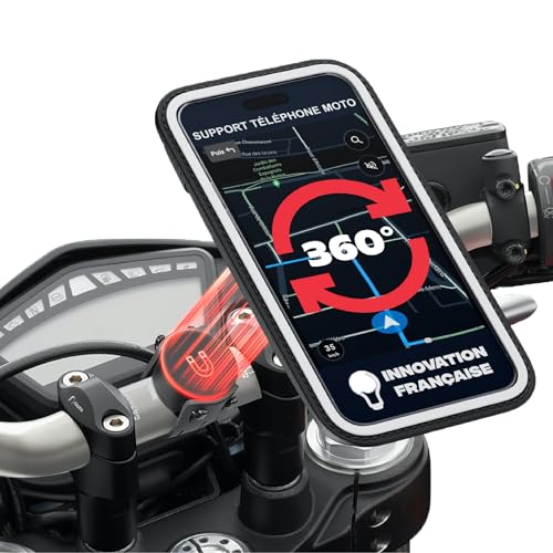 Shapeheart Support Téléphone Moto Magnétique Universel - Pochette Étanche Tactile 2XL - Fixation Guidon Moto, Scooter, Trottinette - Housse Smartphone...
