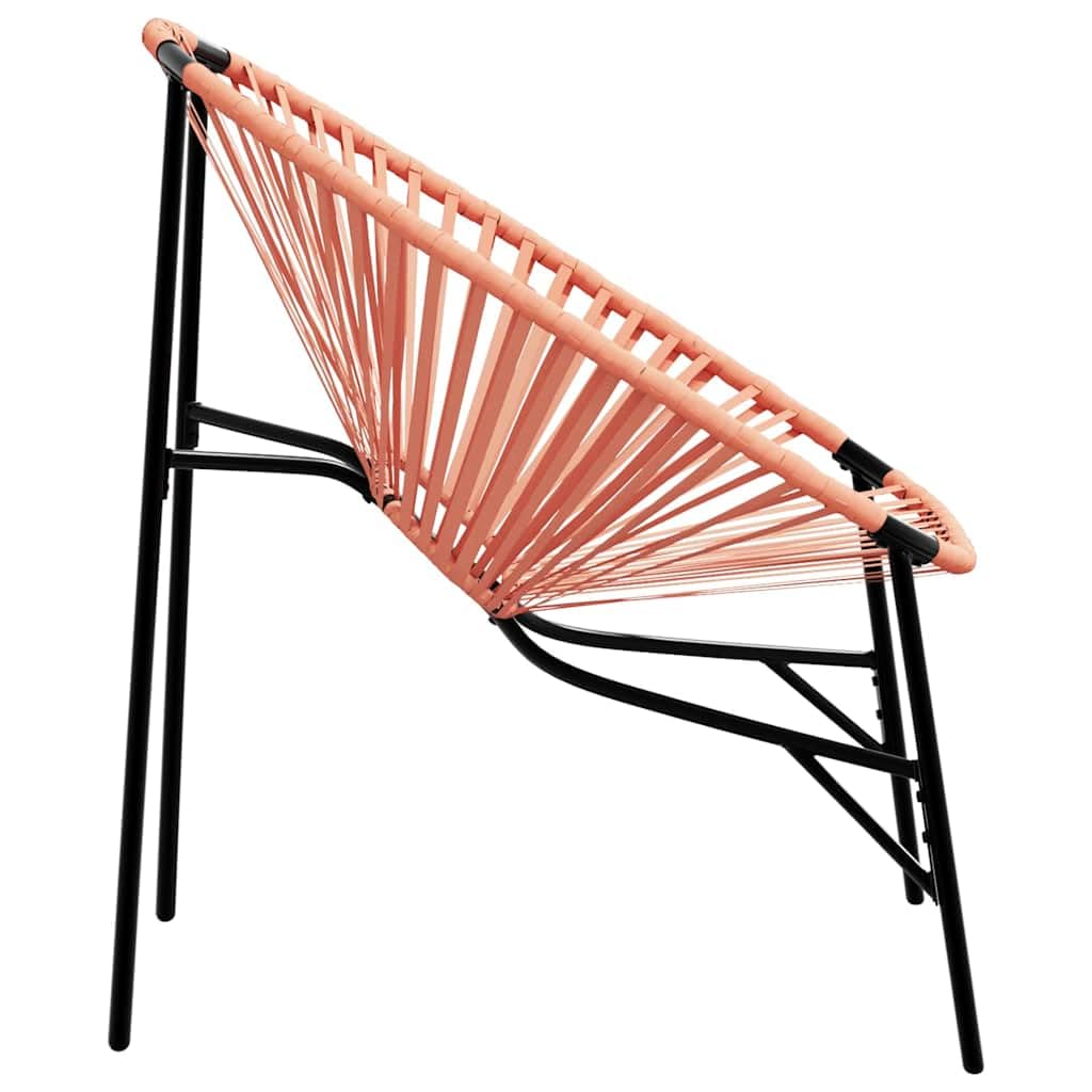 Générique Sedia Uovo da Giardino Nero e Arancione in Resina Intrecciata Poly Rattan con Telaio Acciaio, Poltrona Esterna Confortevole con Schienale e Braccioli