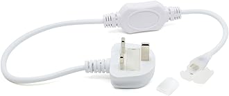 G.W.S® Standard UK Plug Power Supply Set for COB AC LED Strip Light, 1M Long Power Cable, 50cm Cuttable Strip Compatible, DIY Indoor Lighting