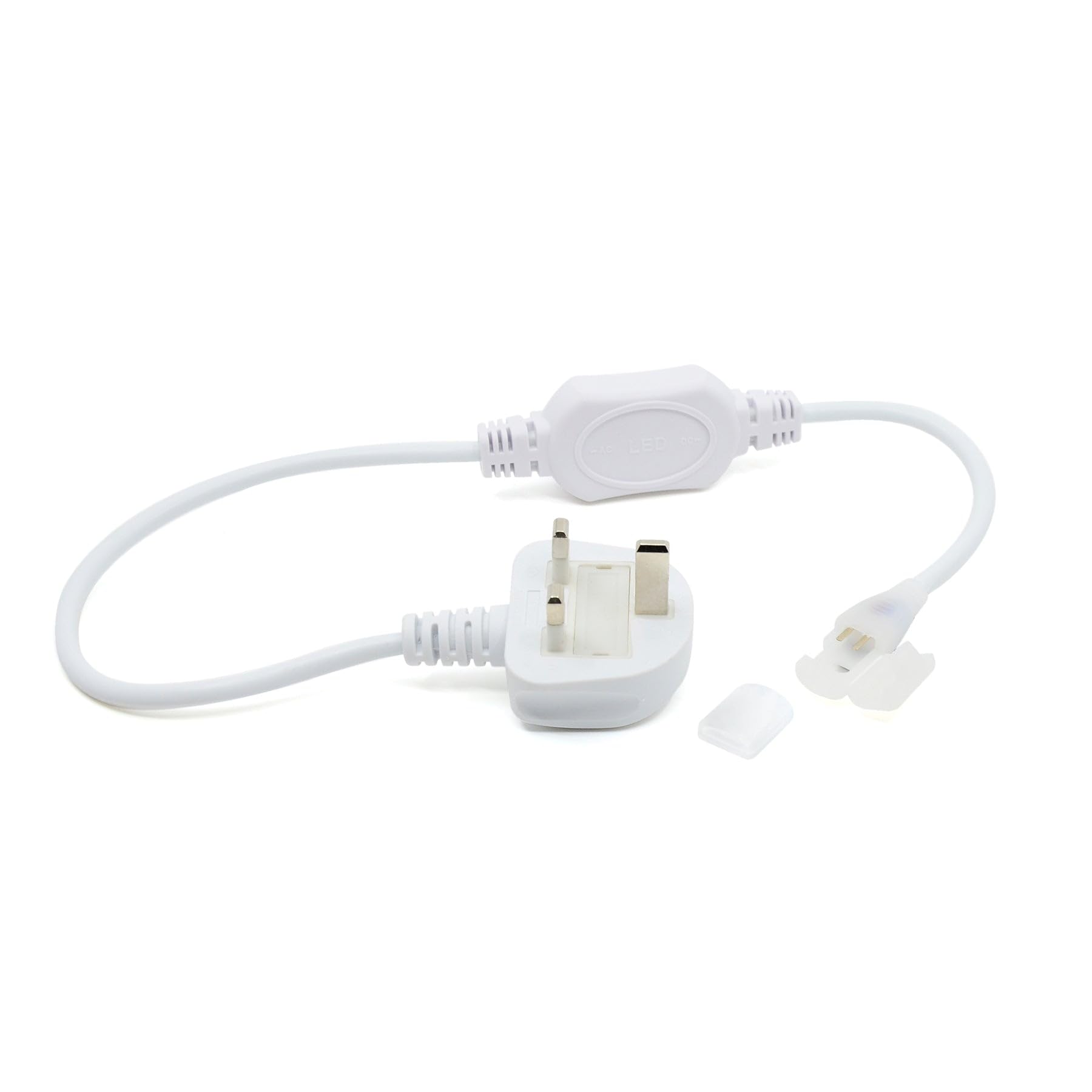 G.W.S® Standard UK Plug Power Supply Set for COB AC LED Strip Light, 1M Long Power Cable, 50cm Cuttable Strip Compatible, DIY Indoor Lighting