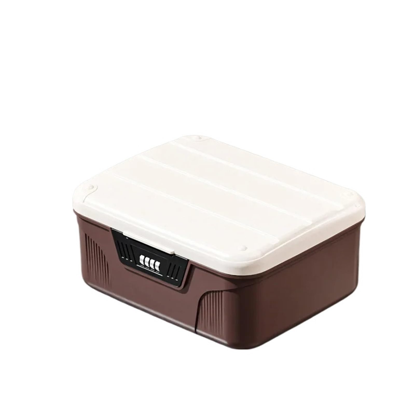 Safe Security Storage Box Passport Cash Organizer Case Household Valuables Jewelry Document Privacy(Coffee,M)