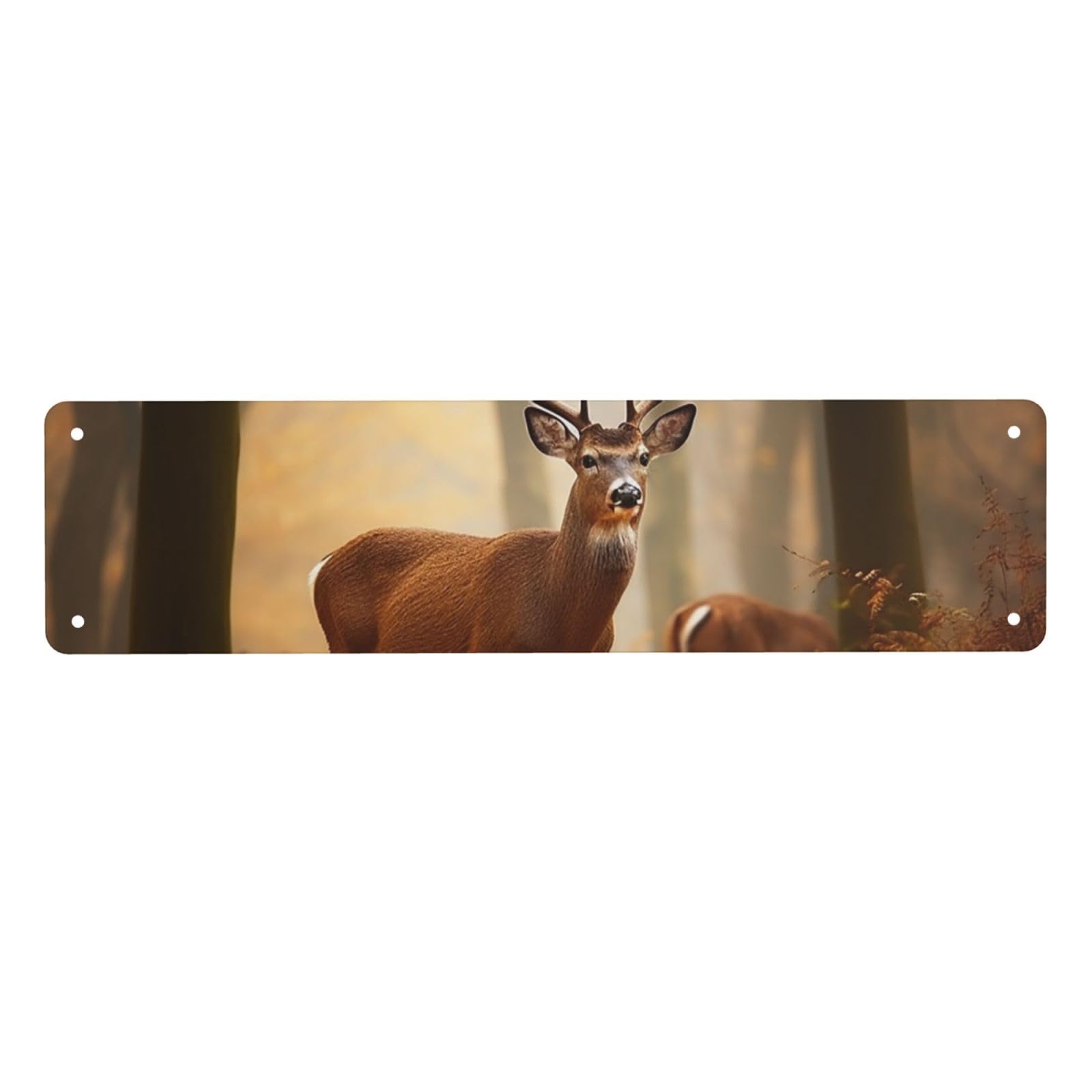 Vintage Metal Tin Signs Retro Garage Signs Stylish Wall Art Plaques for Home Decor Unique Poster 4x16 Inch White Tail Deer Metal Sign Outdoor Wall Decorations Gifts