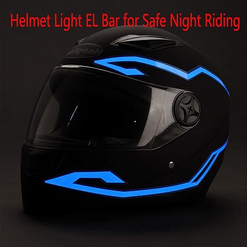 Miniatura 7 de 4 luces para casco de motocicleta, luz de señal de conducción nocturna, luz EL, 3 modos de luz LED para casco, kit de accesorios de decoración para