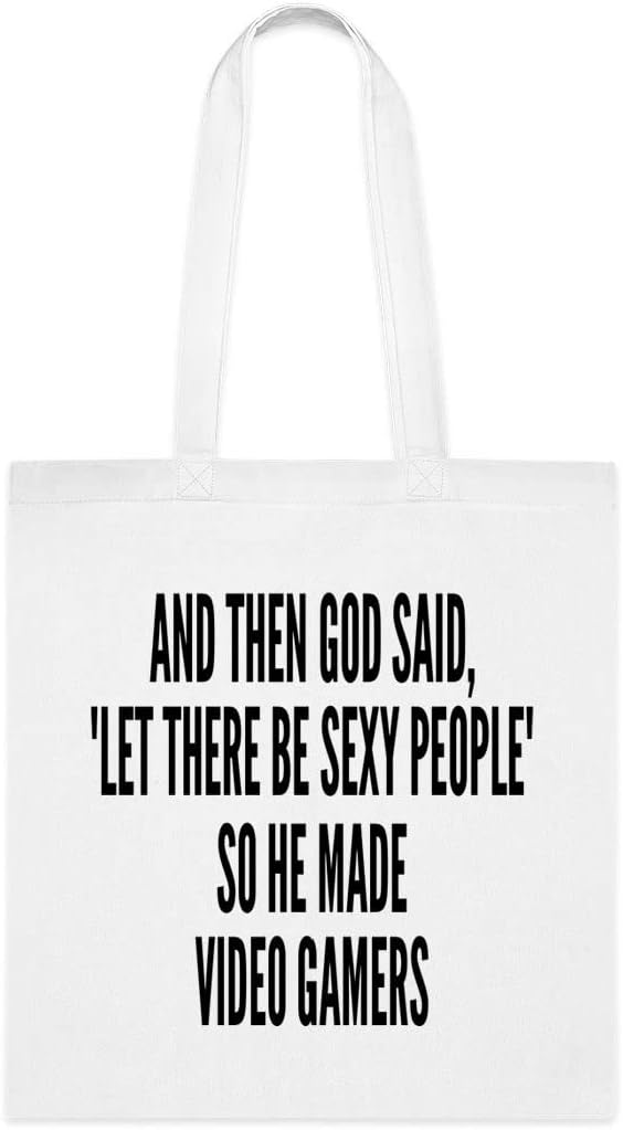 SpreadPassion Video Gamers Players Tote Bag, Funny Tote Gift, Shoulder, Reusable Bags, Birthday Christmas Basket Gag Gift Idea