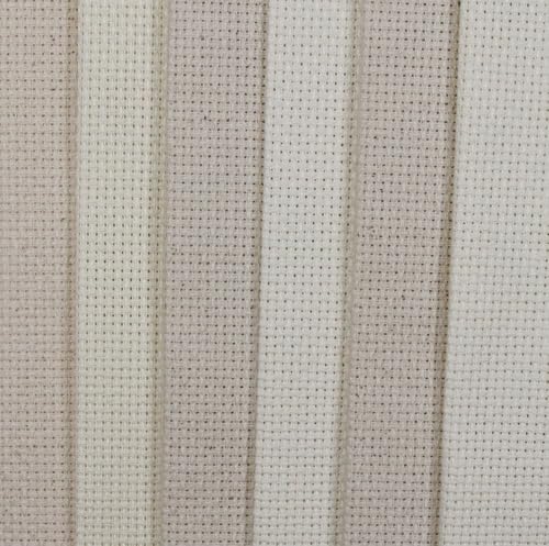 Image of KCS 4 /6 pc of 12 inch x 18 inch 30cmx45cm 16CT Counted Cotton Aida Cloth Cross Stitch Fabric (Cream+Oatmeal, 6 pc)