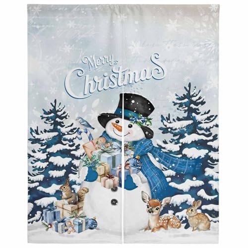 のれん 遮光 おしゃれ 暖簾カーテン 間仕切り 仕切り 目隠し 防寒 防音 厚手 和風 玄関 キッチ リビング 出入り口 グッズ 寝室 春夏秋冬 クリスマス 雪の結晶 冬 小鹿 雪だるま うさぎ 幅75x丈200cm