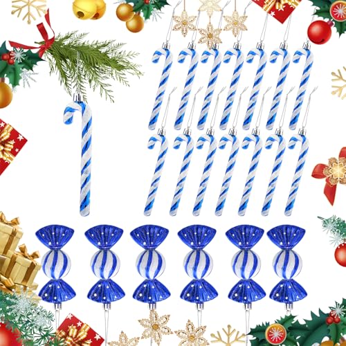 Fsoloni Zuckerstangen Weihnachten Deko,18 Stück Weihnachtskugeln...
