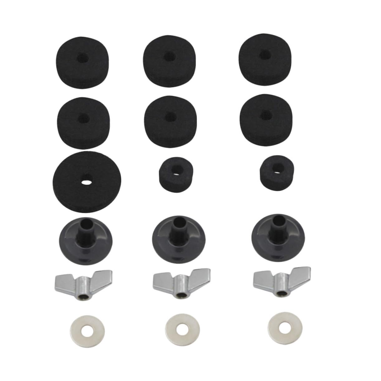TOYANDONA 54piezas Accesorios De Batería De Percusión Almohadillas De Platillo Arandelas Tubos y Base Para Soportes De Platillos
